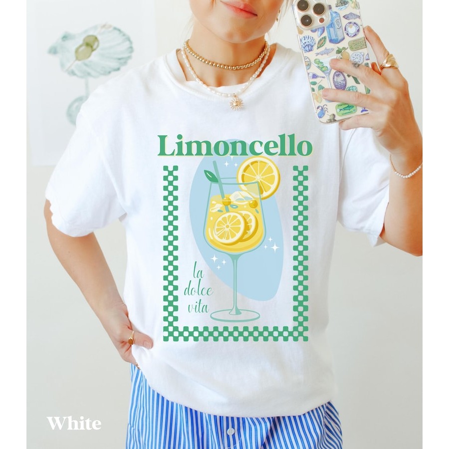 Camiseta Masculino Feminino Fofo Branco Camisa Retro La Dolce Vita Limão Spritz Algodão Premium Envio Imediato