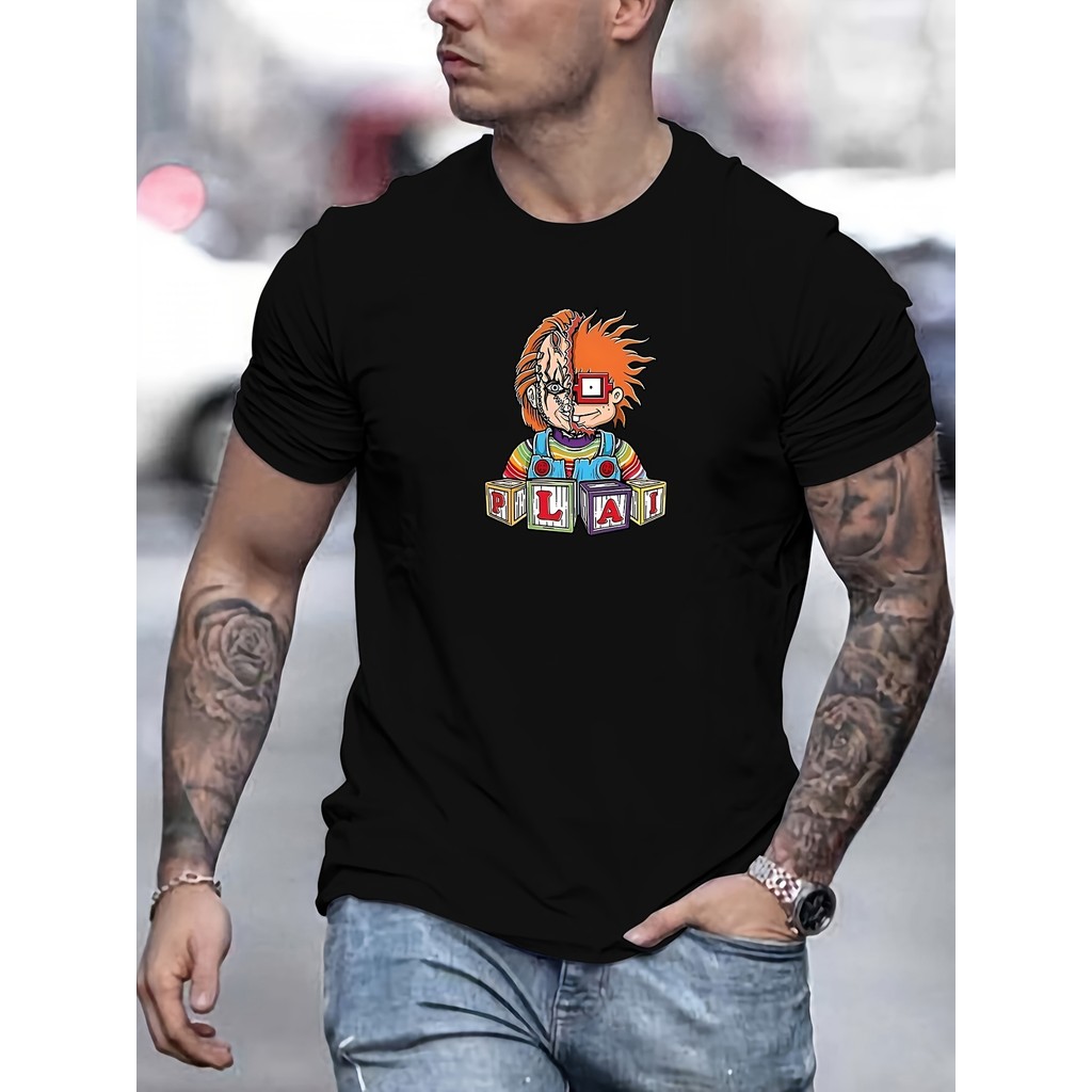 Camiseta Unissex Premium Plus size PLAI Personagem Básica Oversized 100% Algodão Confecção Própria