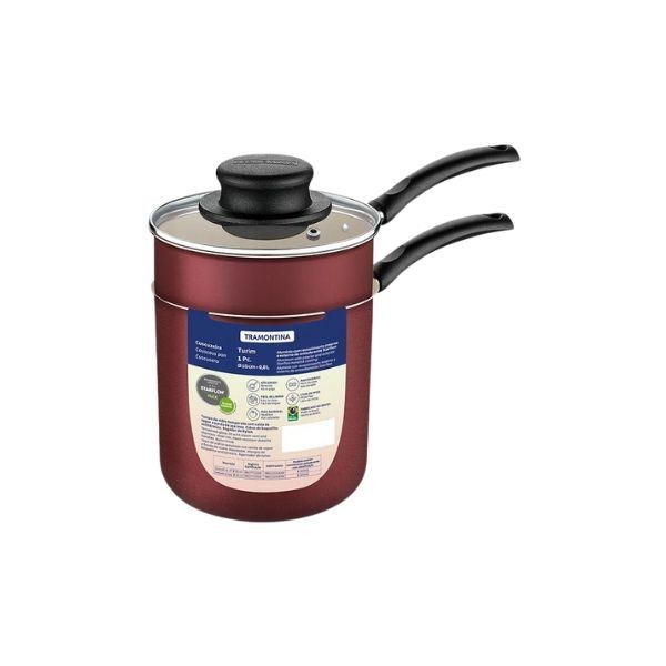 Cuscuzeira Turim de Alumínio Antiaderente Vermelho 10cm 0,8L Tramontina