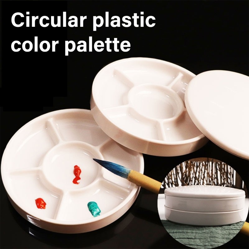 love * Paleta De Pintura Redonda 6 Poços Bandeja De Mistura De Tinta Portátil Suporte Para Acrílico Óleo Aquarela