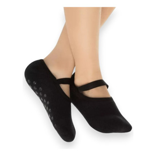 Meia Sapatilha Antiderrapante Preta Infantil Pula Pula em Algodão com Elástico em Oferta na Shopee