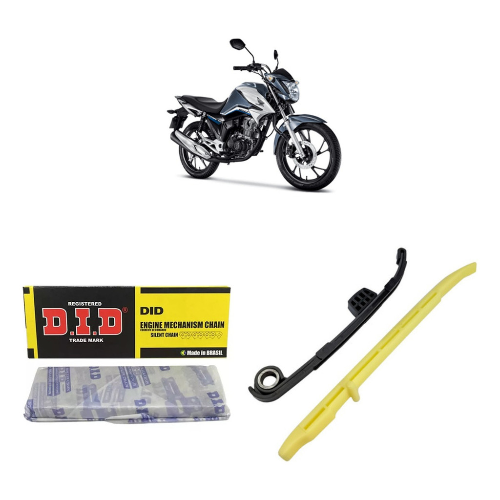 Kit Corrente De Comando + Tensor E Guia Cg Titan 160 Bros160