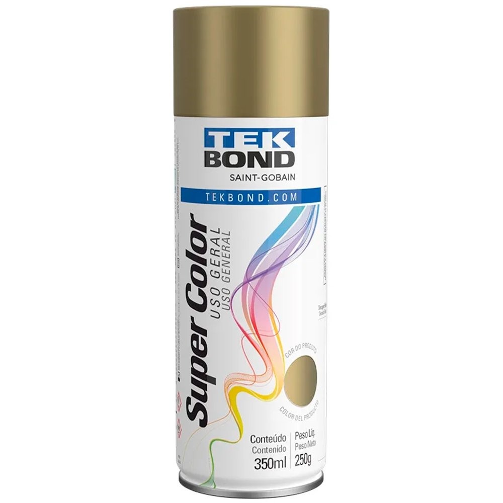 Tinta Spray Tekbond Uso Geral Dourado 350ml em Oferta na Shopee