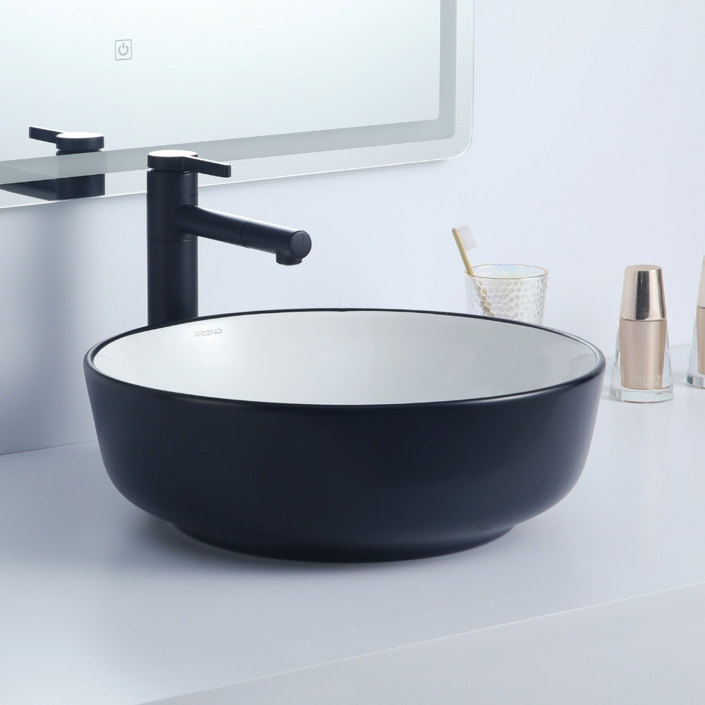 Cuba Deend De Cerâmica RotondaNeroBianco Banheiro 42x42x14cm em Oferta na Shopee