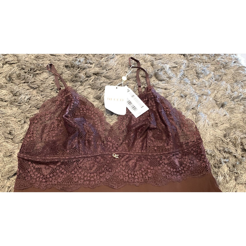 Camisola Feminina Recco Microfibra Charmeuse e Renda Tam. 44