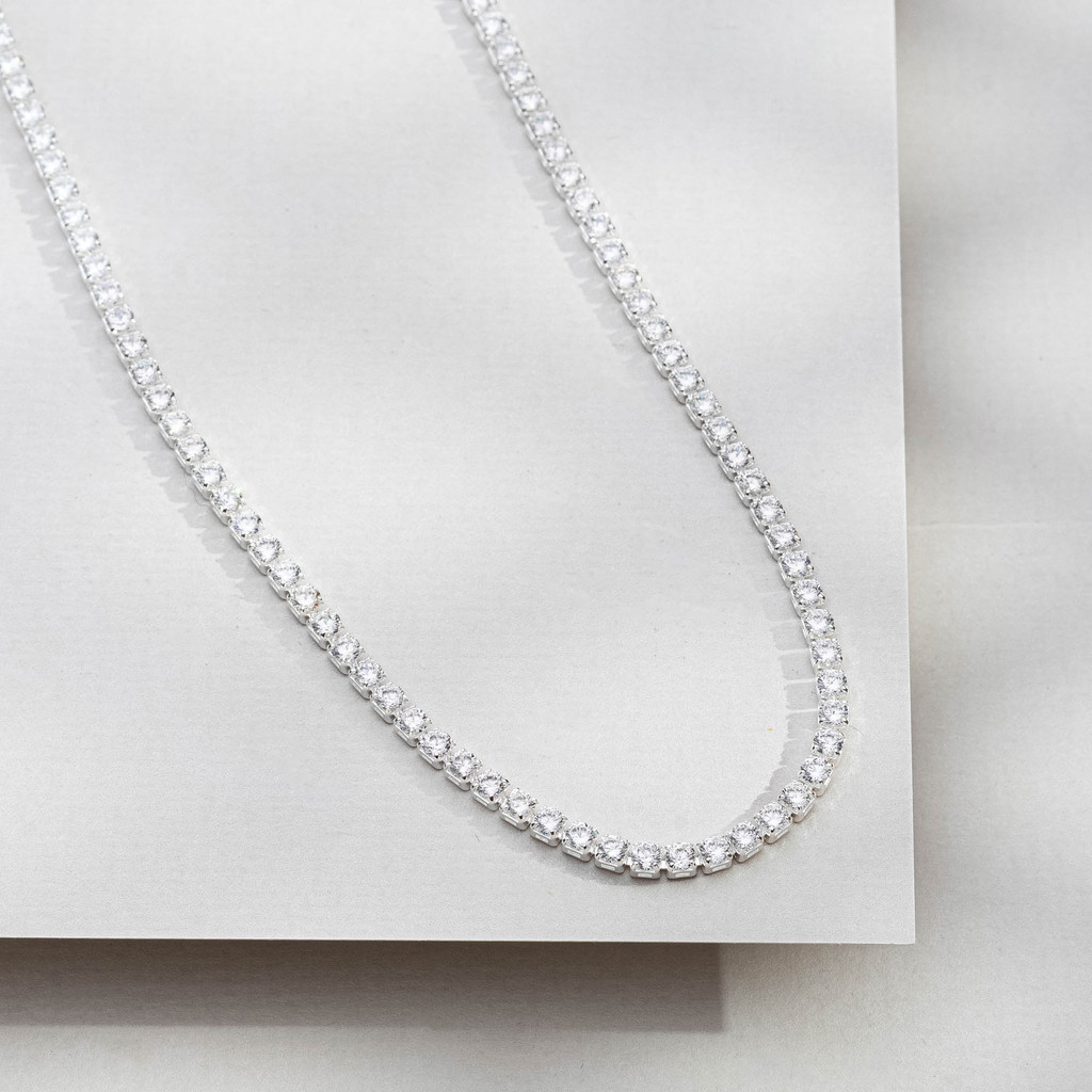 Choker Riviera Zirconia Luxo Banhado Prata, Semijoia