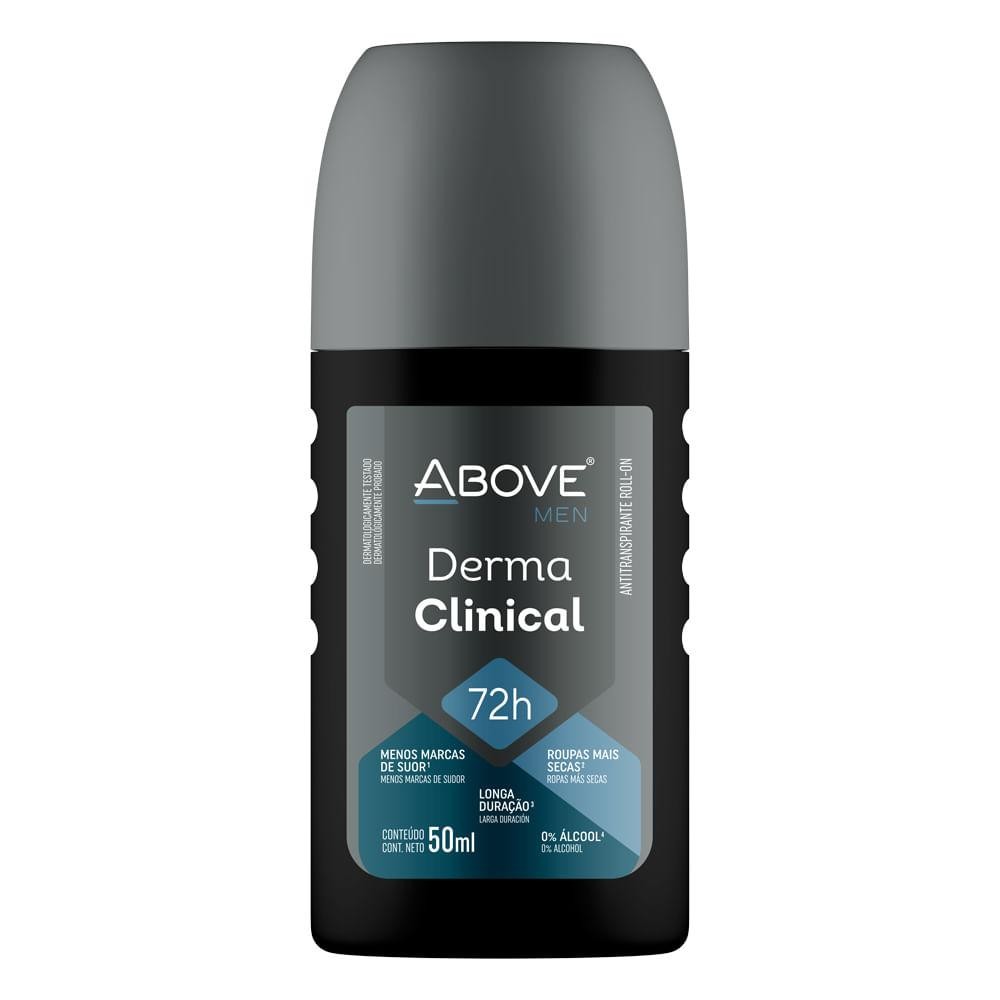 DESODORANTE ABOVE MASCULINO DERMA CLINICAL 50ML ROLL ON em Oferta na Shopee