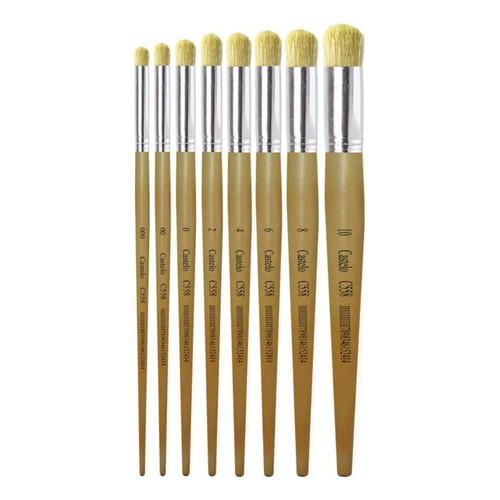 Kit Pincéis de Stencil Pituá Kit 06 com 8 Unidades Castelo Pincéis Ref. 938601