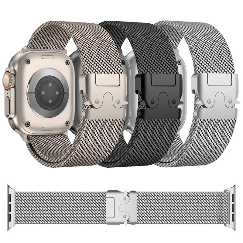 Pulseira De Metal Aço Milanesa Para Relógio Smartwatch SE Ultra 3 2 Series 11 10 9 8 7 SE 6 5 IWatch 46 42 41 45 49 em Oferta na Shopee