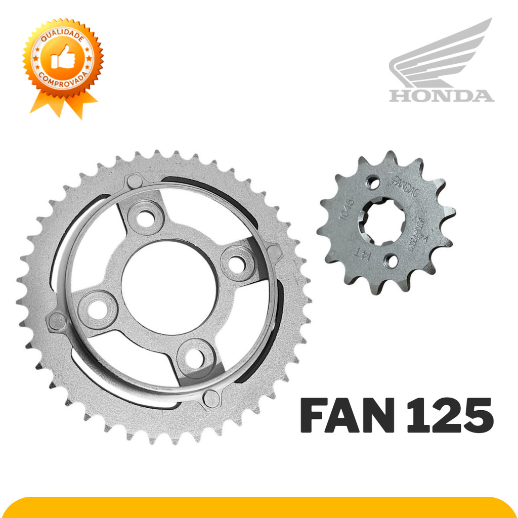 KIT COROA E PINHAO FAN 125 2009 A 2017 em Oferta na Shopee