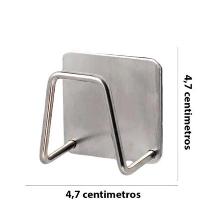 KIT 4 Gancho Suporte Porta Esponja Aço Inox Adesivo para Pia Parece Cozinha Premium