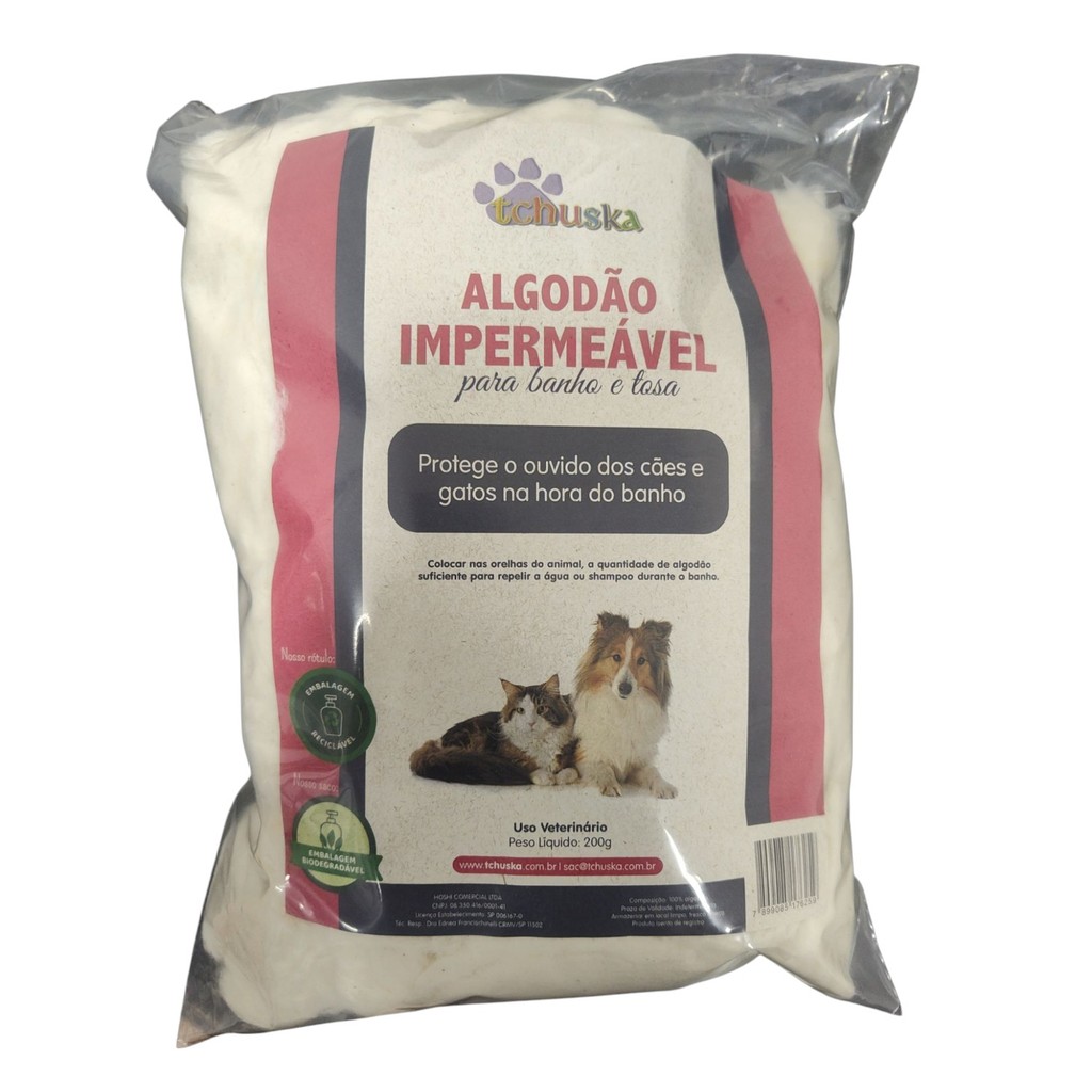 Algodao Impermeavel Para Banho E Tosa Tchuska 200g em Oferta na Shopee