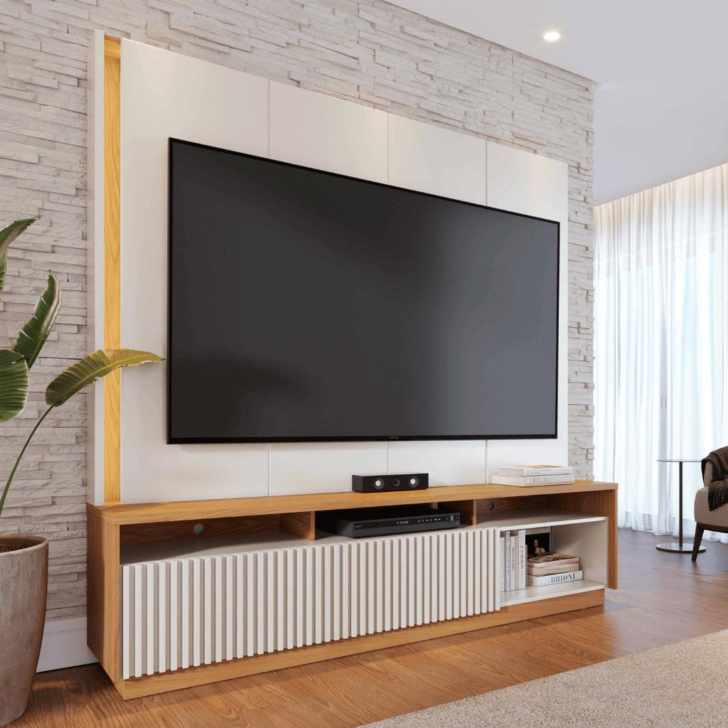 Home Theater para Tv Jordania Off White Matte Freijo