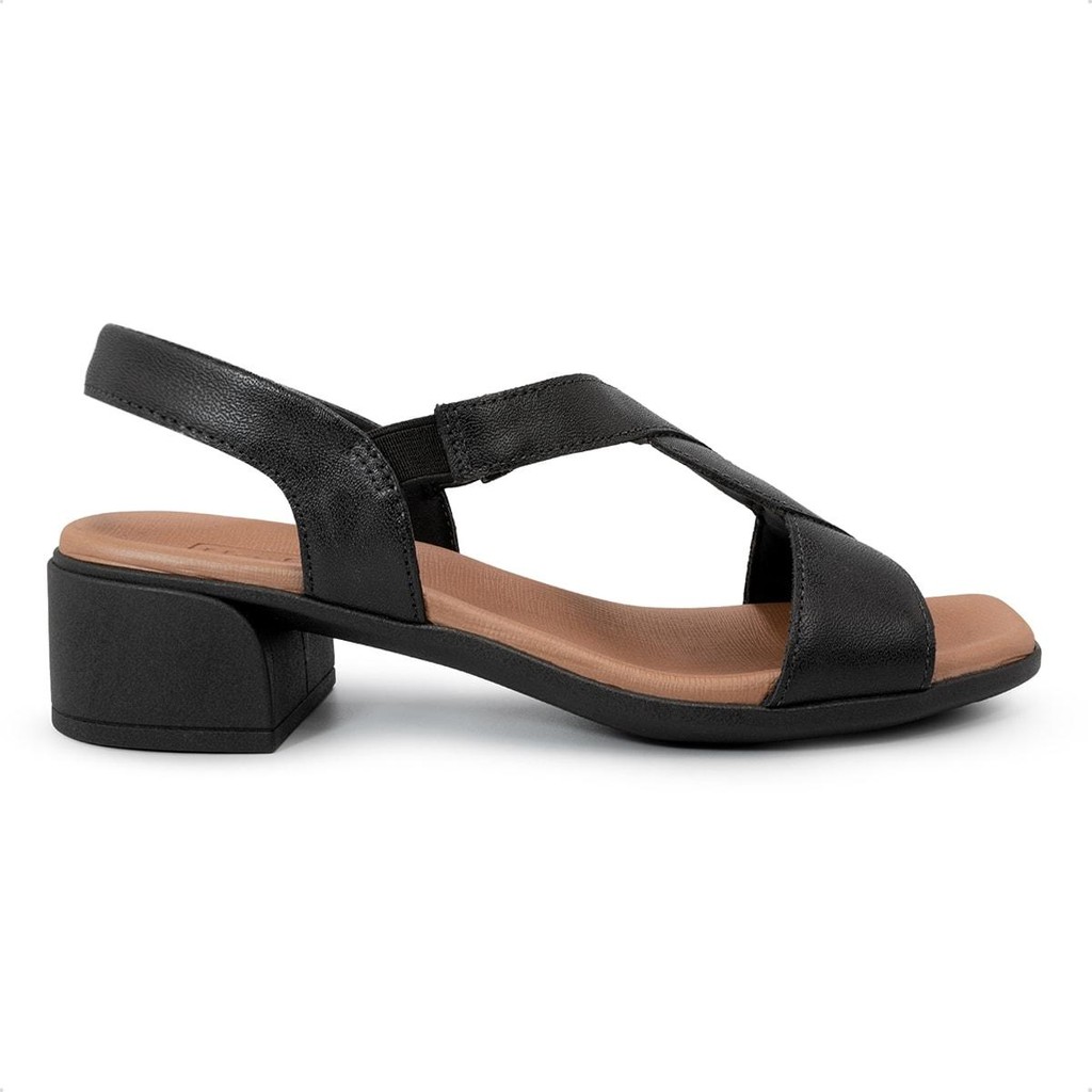 Sandália Usaflex Feminino Bico Quadrado Couro AN27003 em Oferta na Shopee