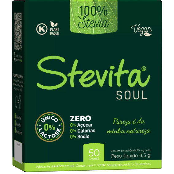 Adoçante 100% Stevia Sachê Stevia Soul 3,5g 50un de 0,7g cada