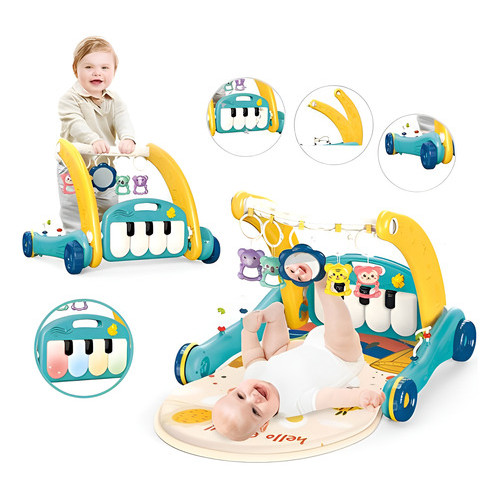 Andador Piano 2 Em 1 Importway Empurrador E Tapete Musical