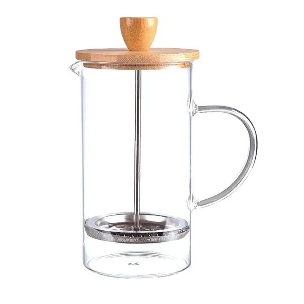 Cafeteira Prensa Francesa 600ml  Vidro / Bambu 25090 - Vencedor em Oferta na Shopee