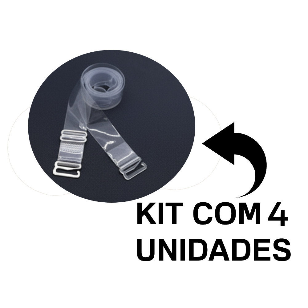 Kit 2 à 4 Alças de Silicone Invisível Para Sutiã Transparente Antialérgica Ajustável e Confortável