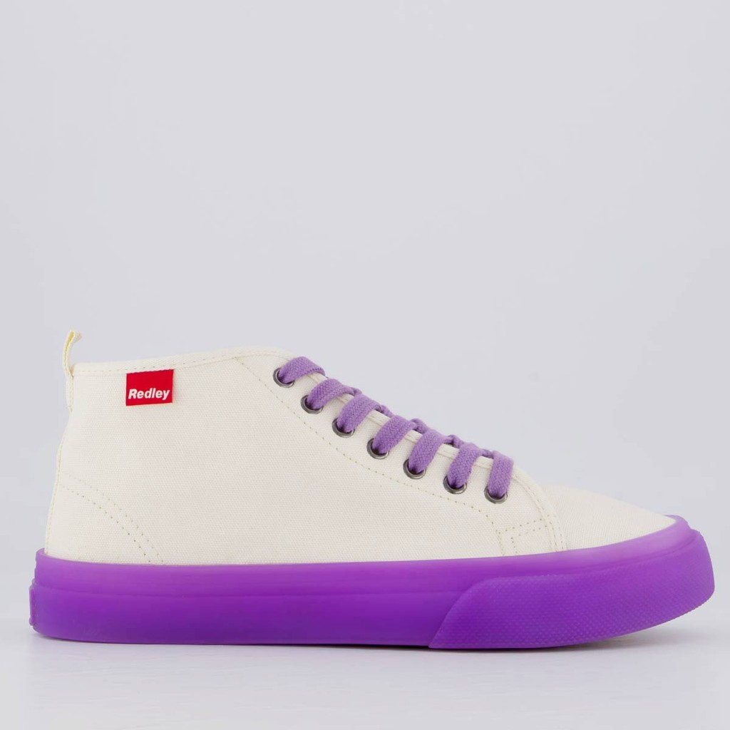 Tênis Redley Cano Alto Originals Branco e Roxo
