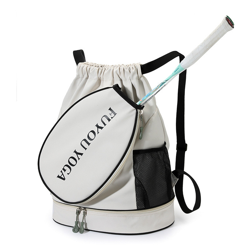 Mochila Esportiva de Malha e Pluma de Uso Duplo, Bolsa de Caminhada, Separação Seca e Úmida, Bolsa de Badminton de Malha