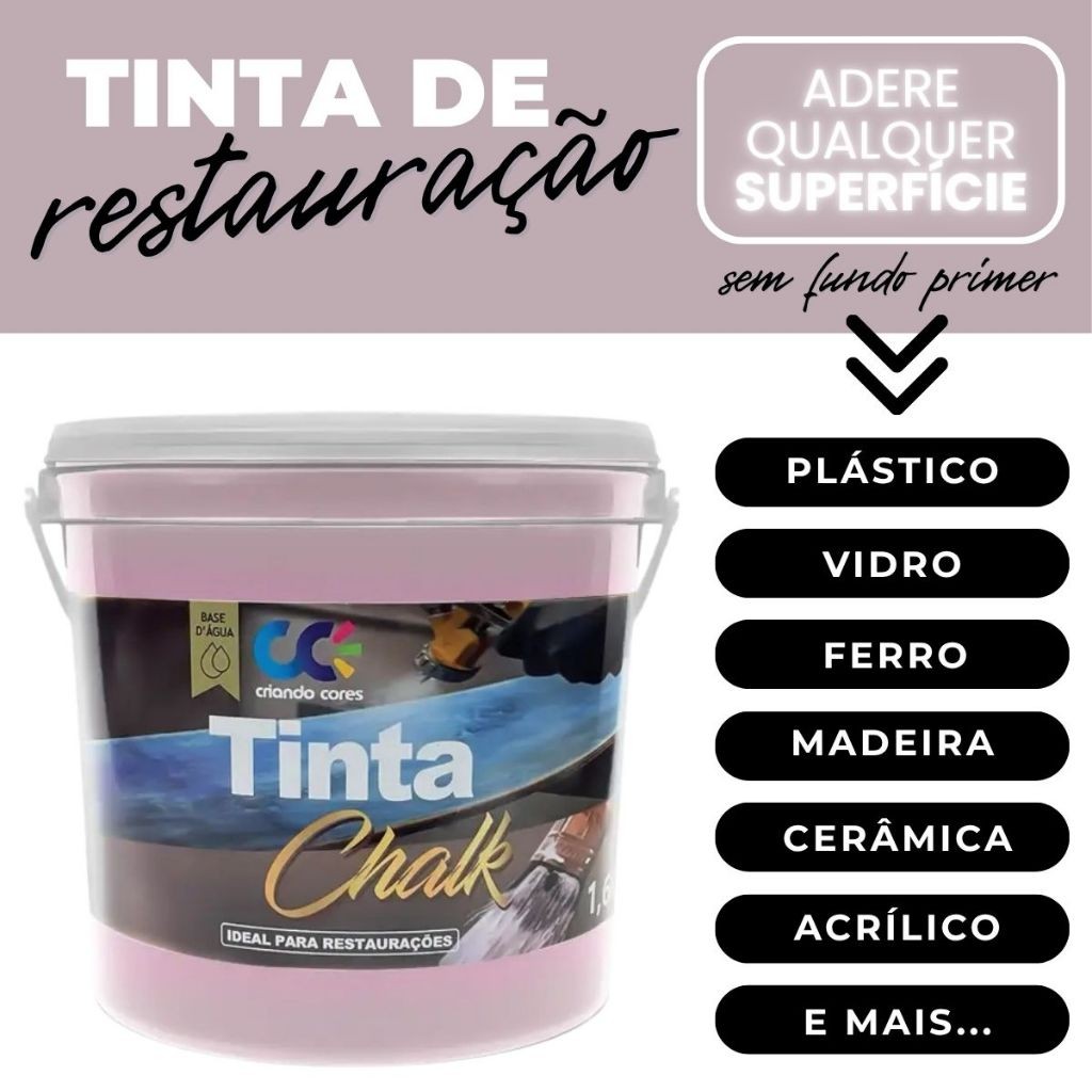 Tinta Chalk Paint Rosa Cristal – Acabamento Fosco Elegante, Fácil Aplicação e Alta Aderência em Oferta na Shopee