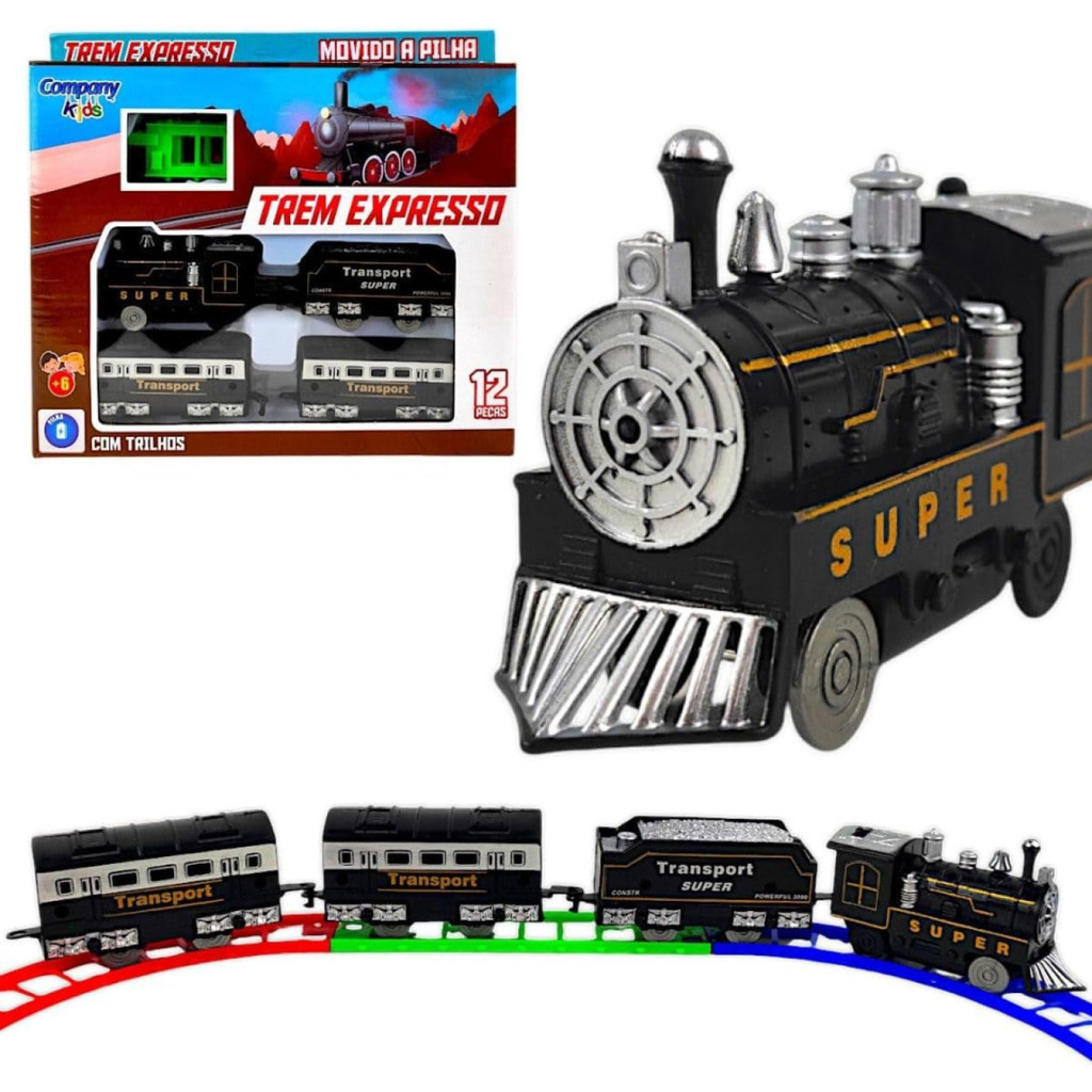 Trenzinho Expresso Clássico Ferrorama Pilha 12 Peças Brinquedo Crianças