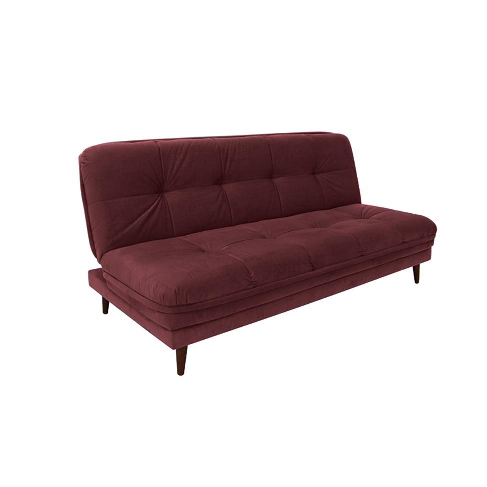 Sofá-Cama Casal 3 Lugares Anitta Suede Vinho em Oferta na Shopee