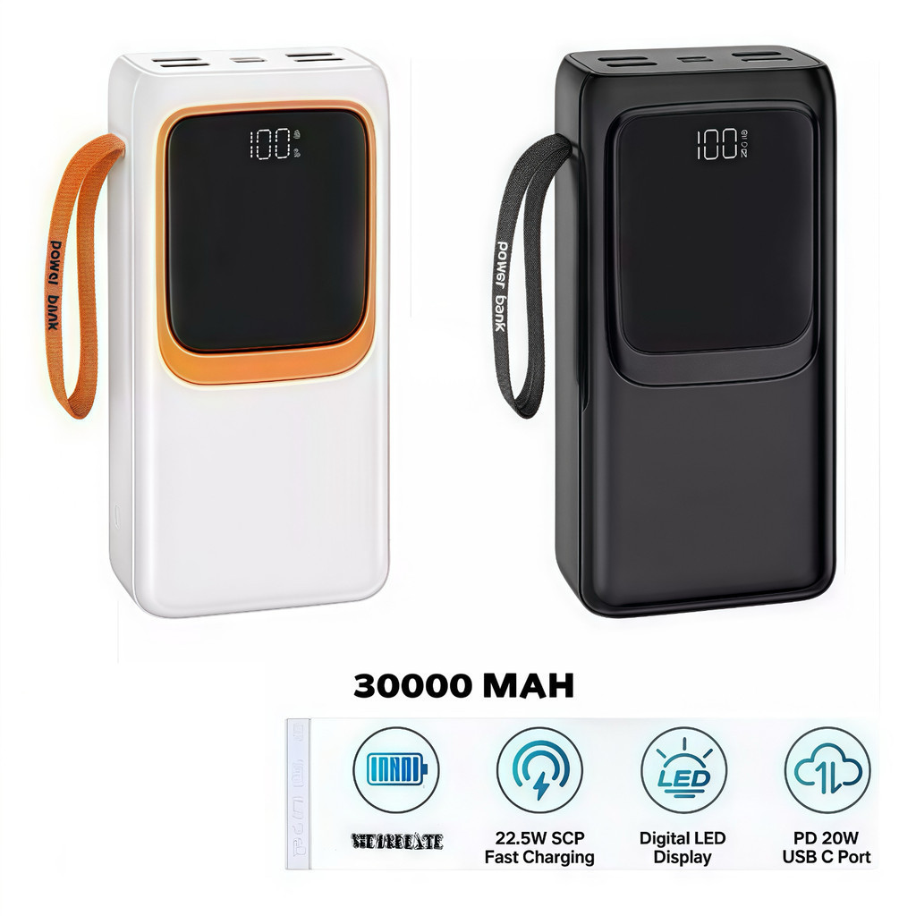 Carregador portátil Power Bank 30000mah PD 66W Carregamento judy store em Oferta na Shopee