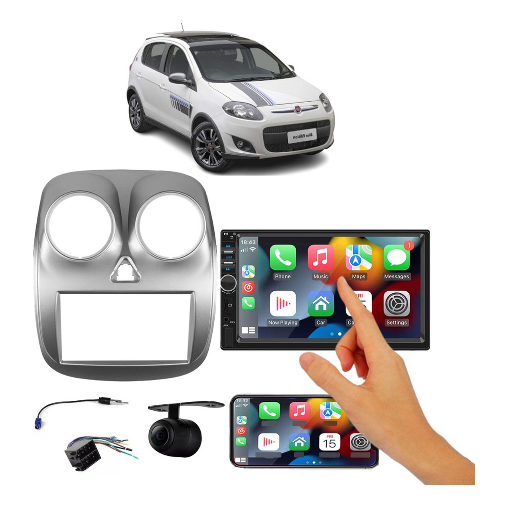 Mp5 Multimidia Carplay Palio Attractive 2012 A 2017 + Camera