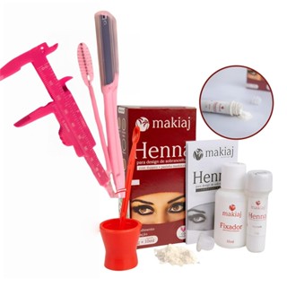 Kit de beleza para sobrancelhas 1 KIT HENNA Makiaj e 1 KIT PAQUÍMETRO em Oferta na Shopee
