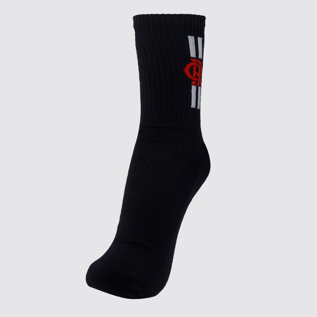 Meia Flamengo Esporte Escudo Preta