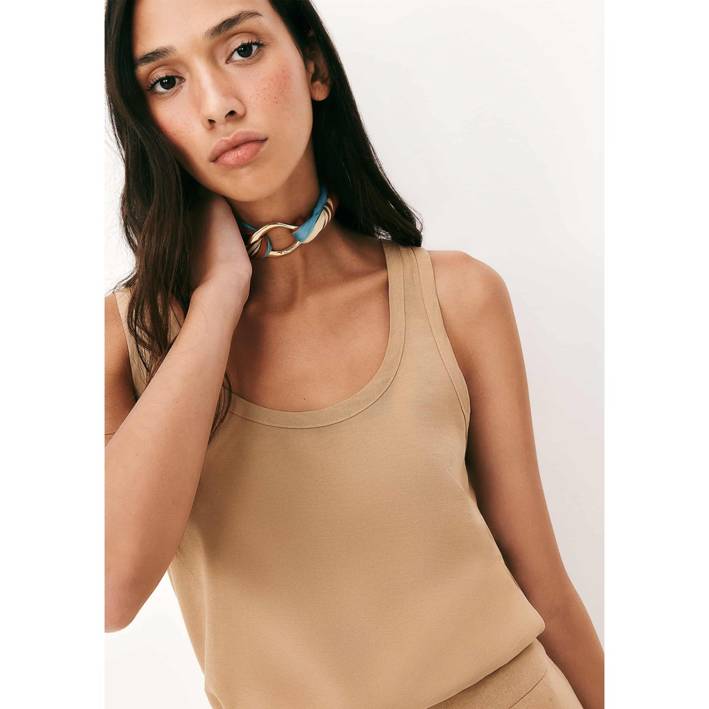 Regata Feminina Decote U Em Peach Touch