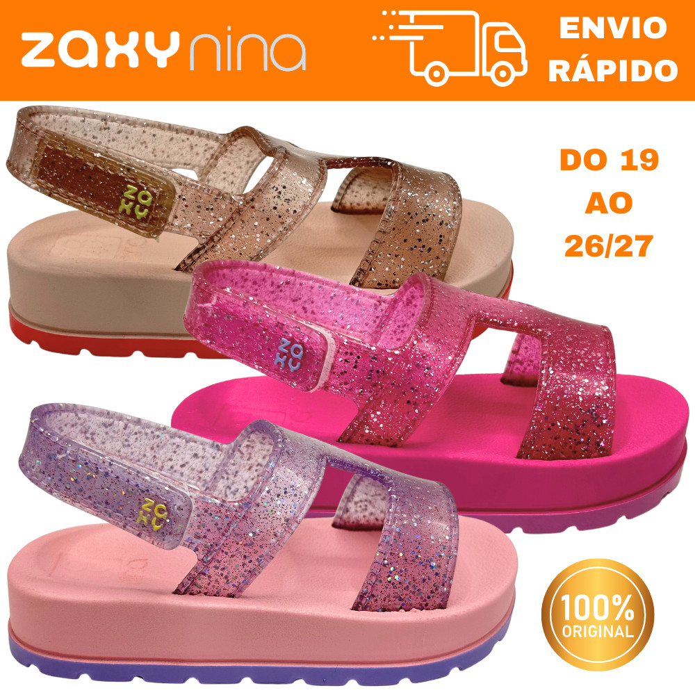 Sandália Zaxynina Infantil Baby Papete Velcro 19312 em Oferta na Shopee