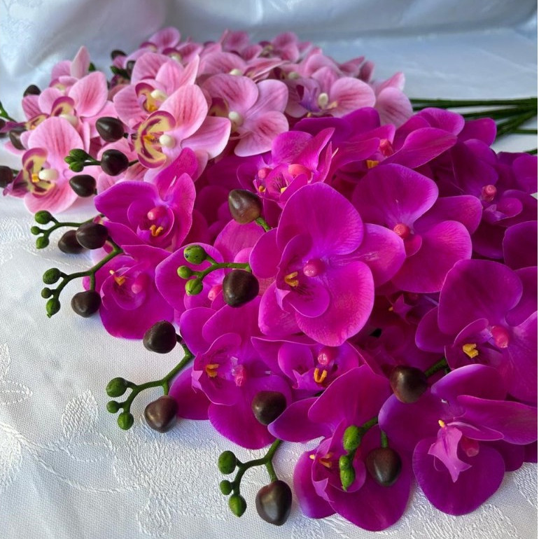 Orquídea Silicone Luxo Com Flor Artificial Realista tipo Borboleta excelente qualidade P/ Decoração