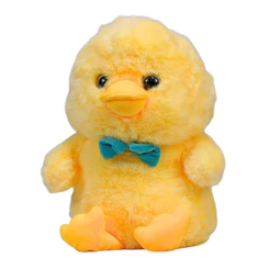 Pelúcia Patinho Amarelo Fofo Super Macio com Gravata Azul - Castela