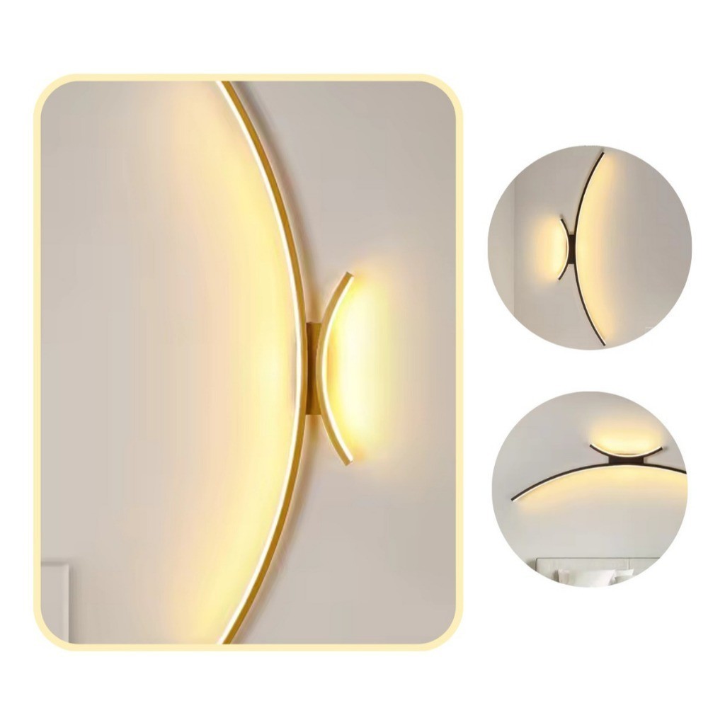Arandela Led Moderna Parede Slim Dourado Sala Escritório Dourado