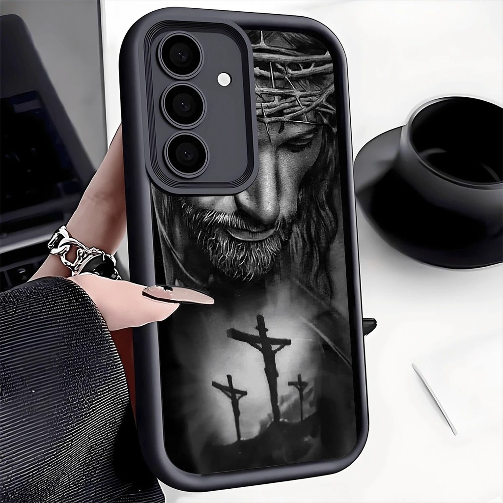 Jesus Cristo Capinha Capa Para Samsung A05S A15 A07 A13 A55 A35 S24 ULTRA  A23 A54 A17 A26 S23 FE Silicone Anti Queda