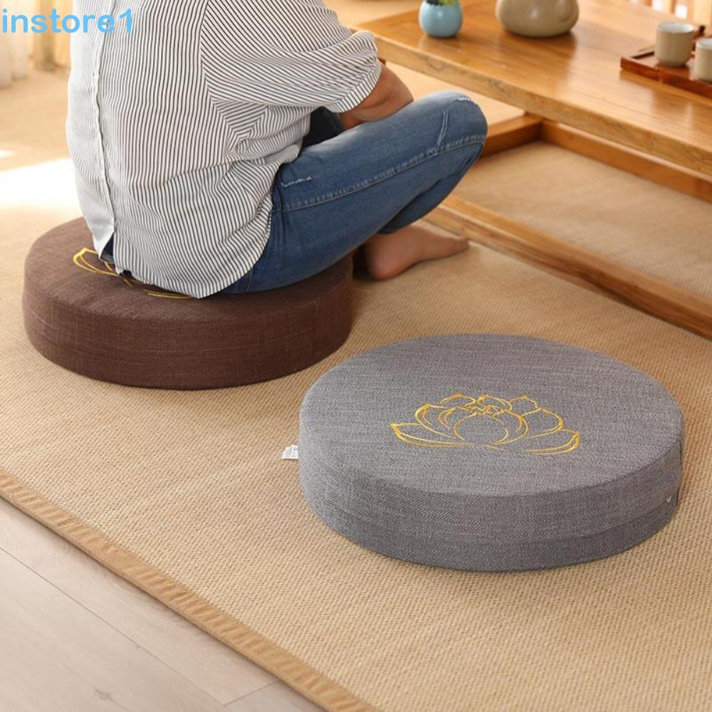 Almofada De Meditação Para Ioga INSTORE , Tapete Tatami Estilo Japonês Espesso , Travesseiro De Encosto De Lótus Bordado