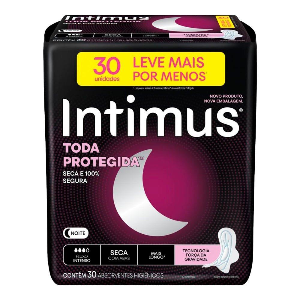 Absorvente Intimus Noturno Cobertura Seca com Abas Embalagem com 30 Unidades