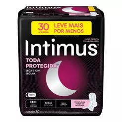 Absorvente Intimus Noturno Cobertura Seca com Abas Embalagem com 30 Unidades