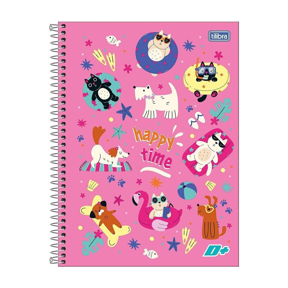 Caderno Espiral Tilibra Colegial - Capa Dura 01 Matéria D+ Feminino 96 Folhas - Embalagem com 4 Unidades · foto 2