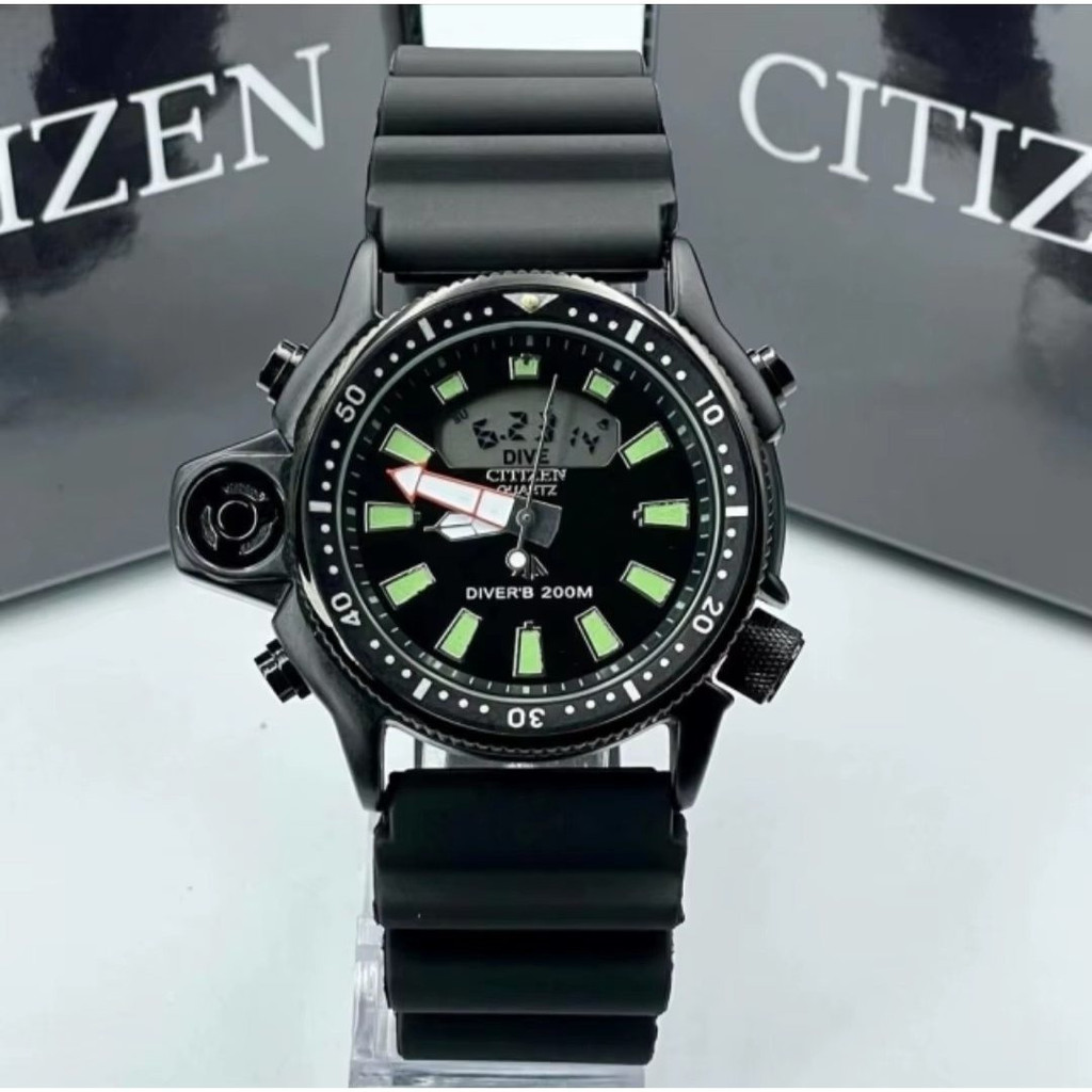Relógio Citizen Aqualand Analógico-Digital Masculino Diver 100M à Prova d’Água