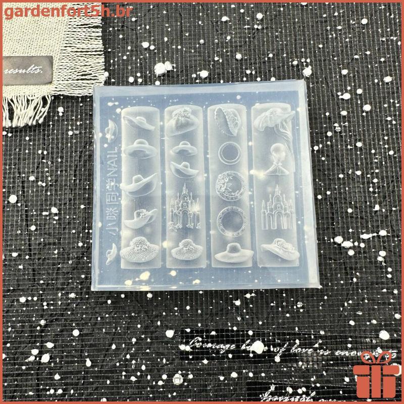 GARDE Máscara Saia 3D Molde De Silicone Decorações Da Arte Do Prego DIY Manicure Ferramenta Design Castelo Chapéu Transp