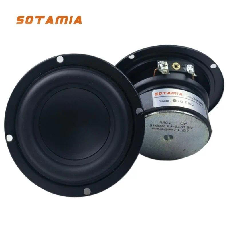 SOTAMIA 2 Pcs 3 Polegada Alto-Falante À Prova D'água 4 Ohm 15 W Midrange Woofer Bluetoh Som Música Mid Bass Power Speake