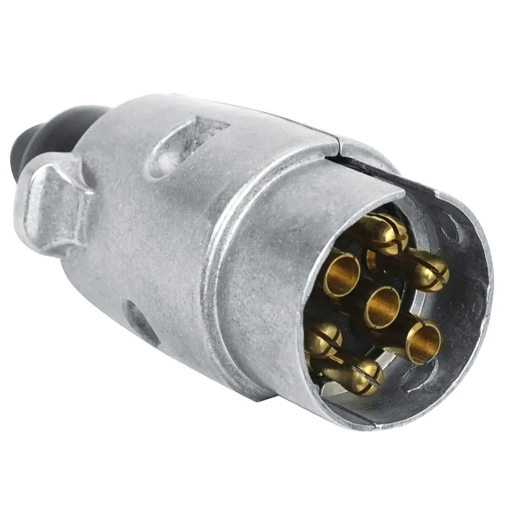 Tomada Plug Engate Carretinha Macho 7 Polos Metal Aluminio