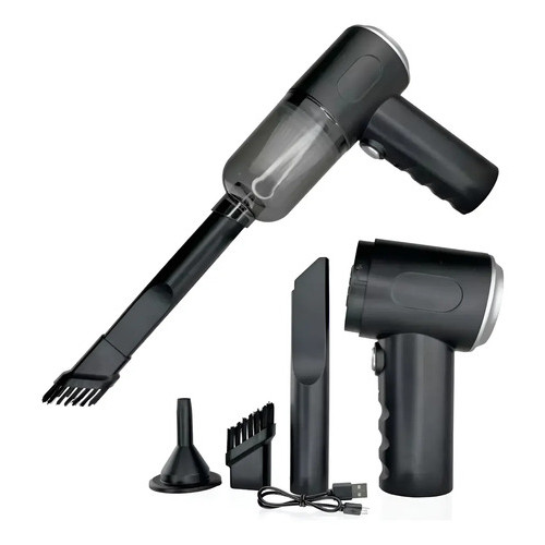 Mini Aspirador De Pó Usb Portátil Automotivo Sem Fio Preto Dc 5v 1-2a