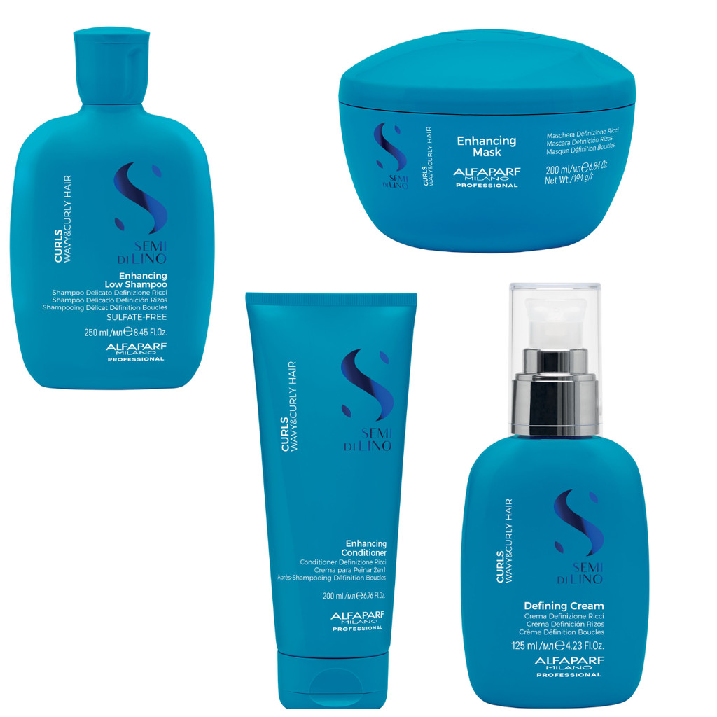 Kit Alfaparf SDL Curls Shampoo, Cond, Mask e Leave in peq