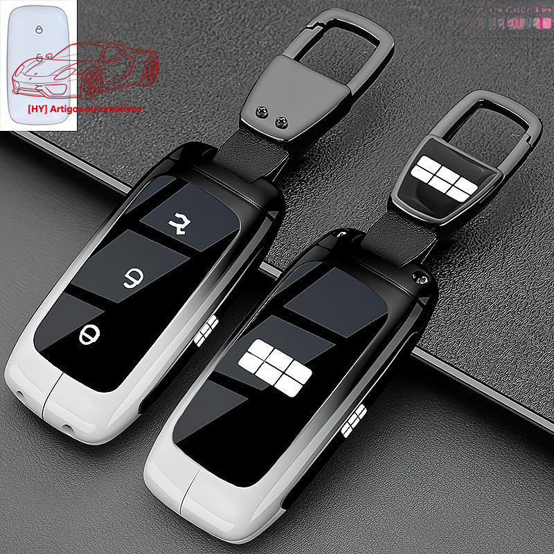 Capa Protetora de Chave de Carro em Liga de Zinco, Acessórios de Chaveiro para Geely Galaxy EX5 EM-i L7 L6 E8 A5 M9 Auto