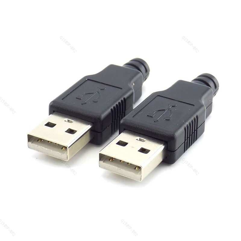 10 Pçs 5V Conector DIY 1.5A-2A Tipo A Macho Conectores USB 4 Pinos Plug Com Capa De Plástico Preto Solda 2.0 Tomada BR15
