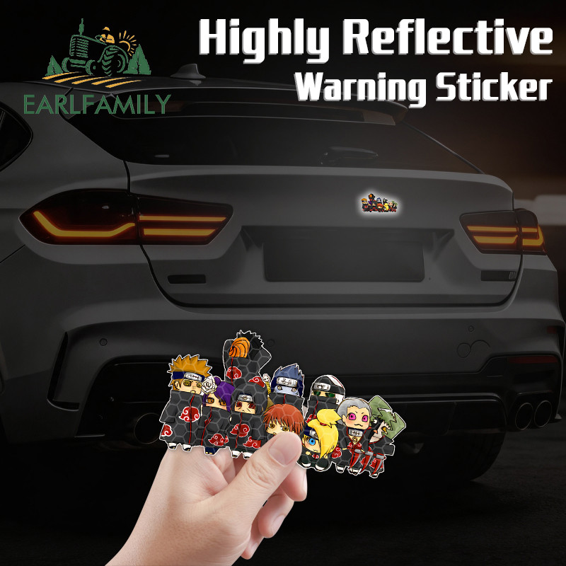 EARLFAMILY Naruto Mini Anime Group Adesivos De Carro Reflexivos E Mangéticos Personalidade À Prova D'água Motocicleta El